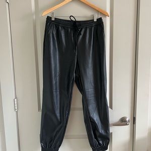 vegan leather joggers